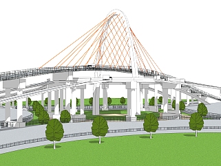 城市立交桥草图大师模型下载，sketchup桥su模型分享