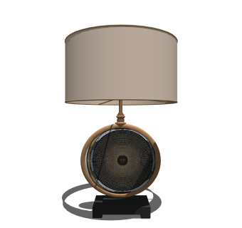 美式复古台灯草图大师模型，轻奢台灯效果图su模型下载