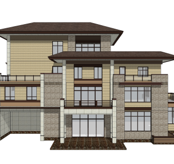 欧式别墅SU模型，别墅SKP模型下载