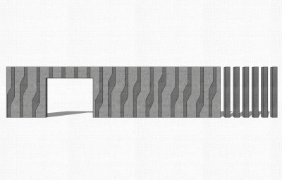 现代造型景墙草图大师模型，景墙sketchup模型免费下载