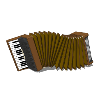 欧式手风琴草图大师模型，手风琴SKB文件下载