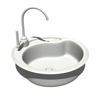 洗菜盆草图大师模型，洗菜盆SU模型下载