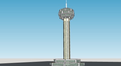 现代高塔景小品su模型下载、高塔景观小品草图大师模型下载
