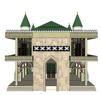 中亚式别墅su模型下载、中亚式别墅草图大师模型下载