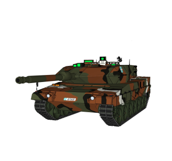 德国Leopard豹2A6主站坦克su模型，坦克草图大师模型下载