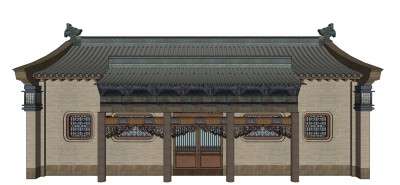 中式古建民俗草图大师模型下载，古建民俗su模型下载