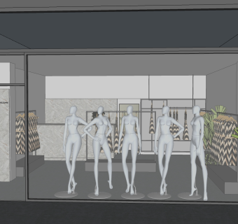 现代模特草图大师模型，模特SKB文件下载