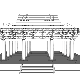 华林寺大殿草图大师模型下载、华林寺大殿su模型下载