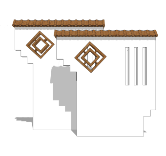 中式文化景观墙草图大师模型，文化景观墙sketchup模型下载