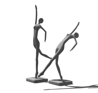 抽象女人雕塑su模型,摆件草图大师模型下载