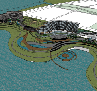 豪华酒店草图大师模型下载、豪华酒店su模型下载