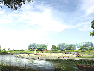 生态广场景观效果图，户外公园景观效果图设计