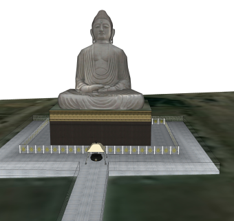 现代佛像sketchup模型，雕塑草图大师模型下载