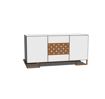 新中式电视柜草图大师模型，电视柜 sketchup模型下载