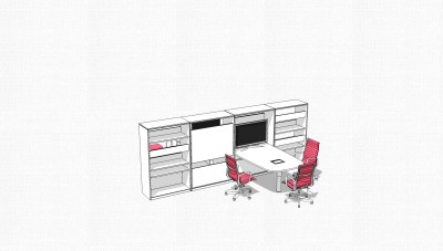 现代小型会议桌草图大师模型，会议桌sketchup模型下载