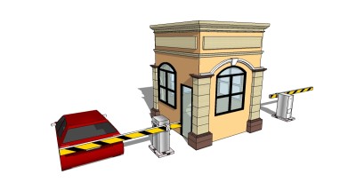 欧式门卫亭草图大师模型下载，亭子sketchup模型分享
