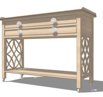 现代玄关柜草图大师模型，玄关柜sketchup模型下载