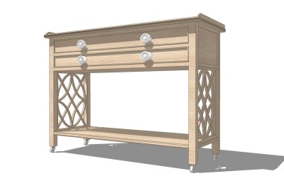 现代玄关柜草图大师模型，玄关柜sketchup模型下载