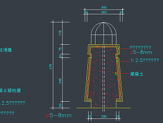 各式景观灯柱CAD施工图，灯柱CAD建筑图纸下载