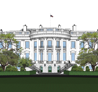 欧式酒店草图大师模型，酒店sketchup模型免费下载