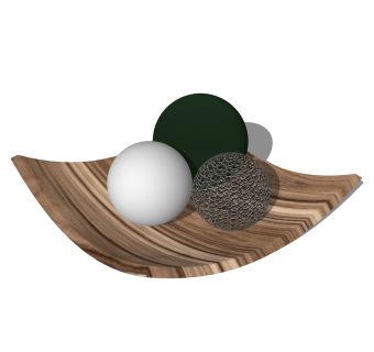木托盘圆球摆件草图大师模型,现代装饰品su模型下载