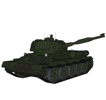 苏联T-34中型坦克su模型，坦克草图大师模型下载