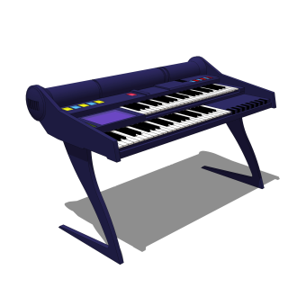 现代儿童钢琴草图大师模型，钢琴su模型下载