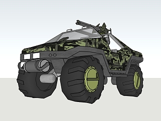 现代战车草图大师模型，战车sketchup模型