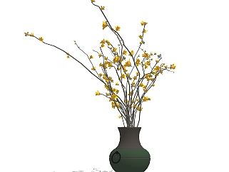 中式花瓶摆件草图大师模型,现代装饰品su模型下载