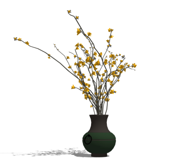 中式花瓶摆件草图大师模型,现代装饰品su模型下载