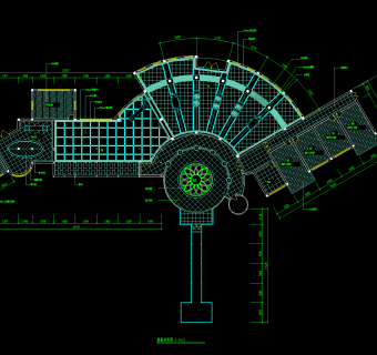 景点餐厅装修图CAD施工图，餐厅CAD图纸下载