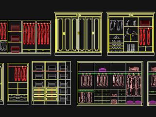 原创全屋定制衣柜CAD图纸，原创衣柜CAD施工图下载