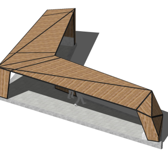 现代造型廊架草图大师模型，造型廊架sketchup模型下载