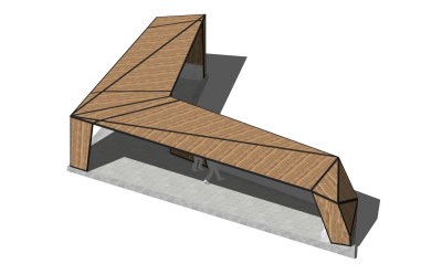 现代造型廊架草图大师模型，造型廊架sketchup模型下载