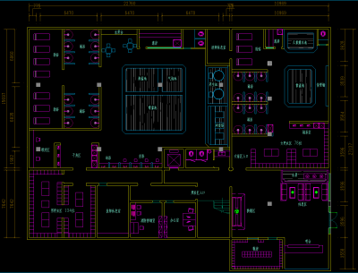 某洗浴中心平面方案图，洗浴中心平面CAD施工图纸下载