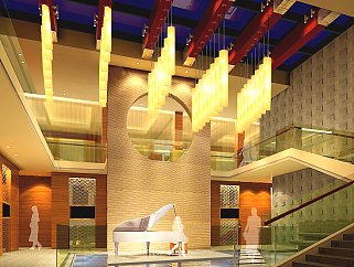 新中式大酒店CAD施工图，酒店CAD建筑图纸下载