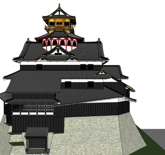 日式建筑草图大师模型下载、日式建筑su模型下载