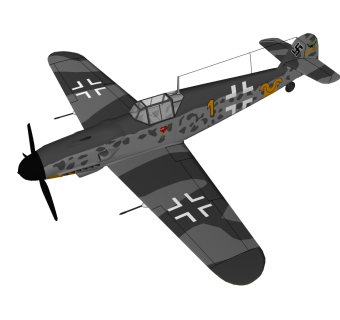 德国Bf-109战斗机草图大师模型，战斗机SU模型下载