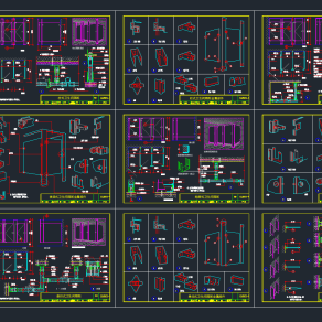 卫生间成品隔断CAD图纸，节点大样图纸下载