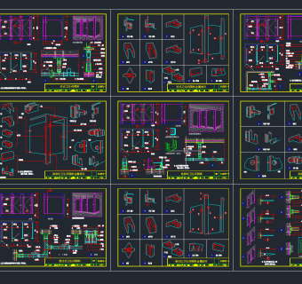 卫生间成品隔断CAD图纸，节点大样图纸下载