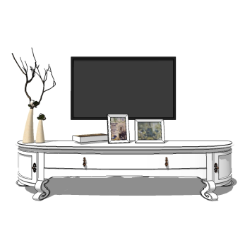 欧式电视柜免费su模型，柜子草图大师模型下载