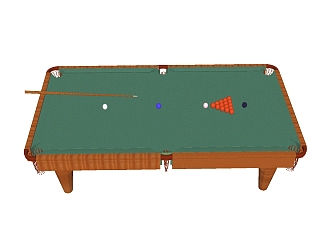 现代台球桌草图大师模型，台球桌su模型下载