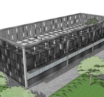 现代办公楼外观草图大师模型，办公楼外观sketchup模型免费下载