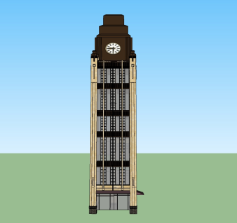 古典中式钟塔草图大师模型，钟楼sketchup模型skp模型下载