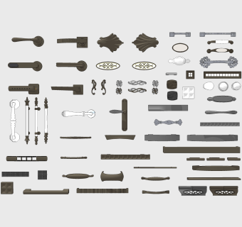 门把手草图大师模型，把手SU模型下载
