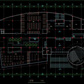 某校图书馆设计图，图书馆cad建筑工程图纸下载
