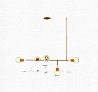 现代简约吊灯草图大师模型，吊灯sketchup模型下载