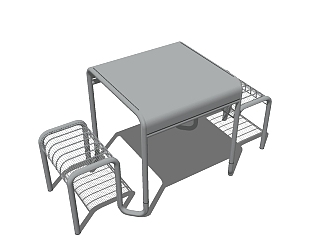 户外桌椅sketchup模型下载，户外椅草图大师模型免费下载