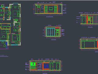 现代风格四室二厅装修图CAD施工图，CAD建筑图纸免费下载