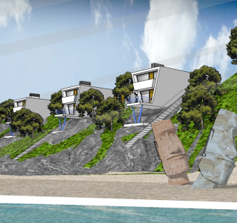 现代滨水别墅skb文件，别墅su模型下载